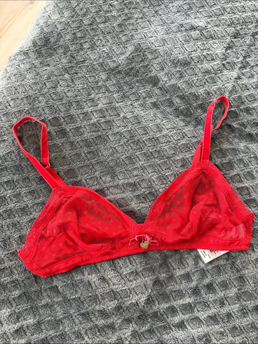 Sheer Red Lace Triangle Bralette - Women by Juicy Couture
